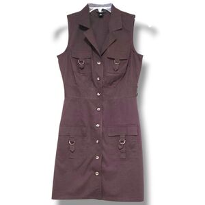 BCX Dark Brown Shirt Dress Stretch